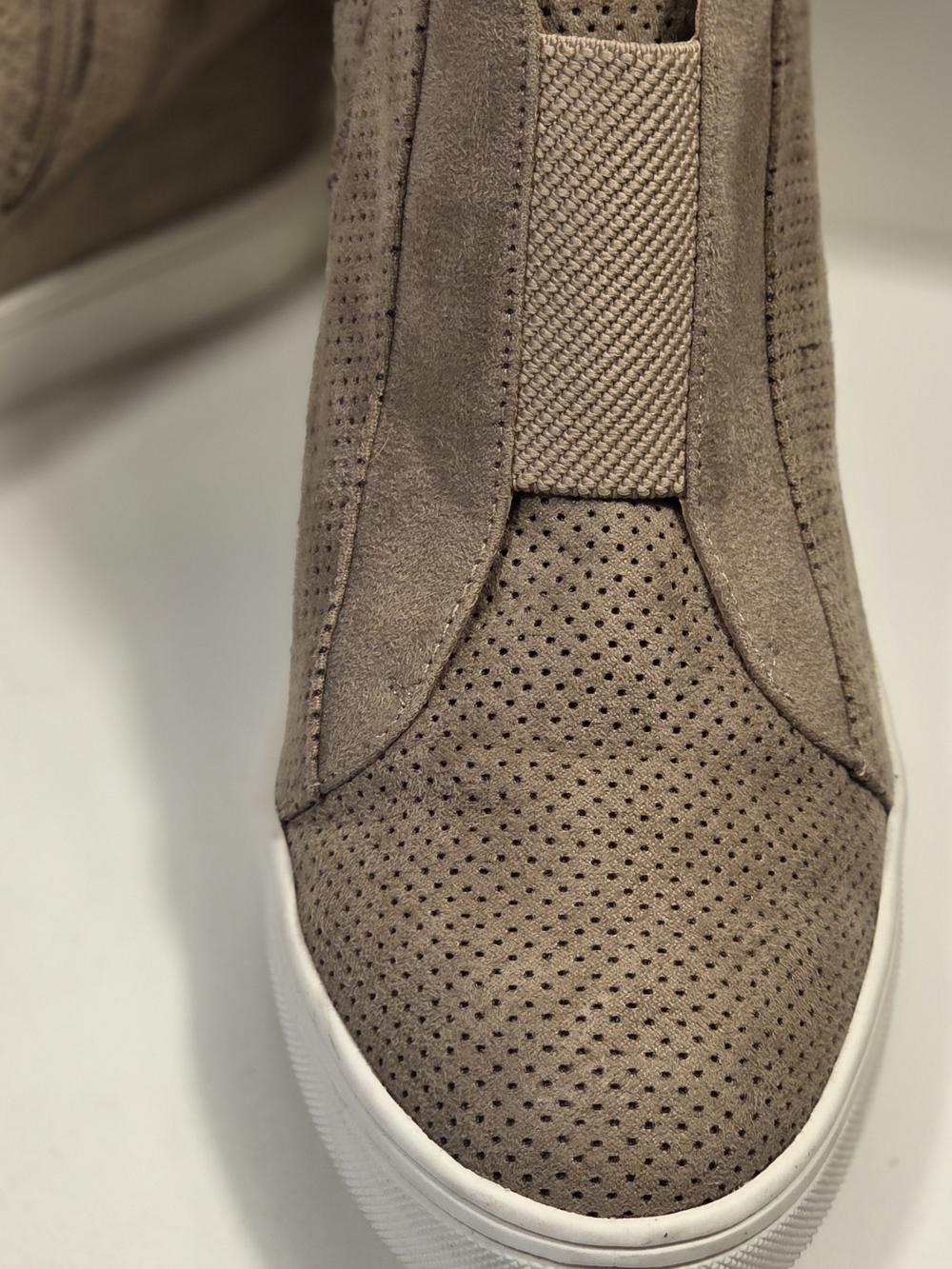 MIA Taupe Slip-On High-Top Perforated Sneakers - Picture 8 of 9